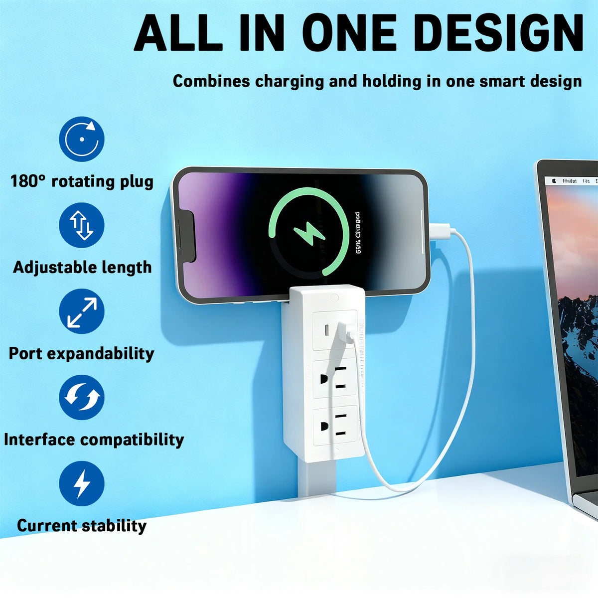 180° Swivel Space-Saving Power Hub